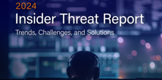 Person analyzing cybersecurity threat report 2024