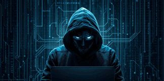 The New Wave of Smishing: Defeating the Next Generation of Scams Anonymous hacker in dark hoodie using laptop