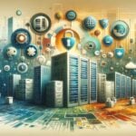 Data servers with digital security network concept