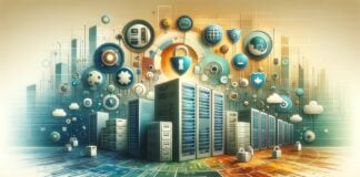 Data servers with digital security network concept