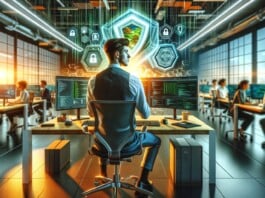 Cybersecurity team monitoring network systems