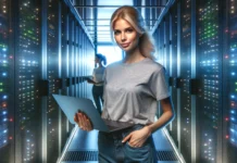 Caucasian female IT professional data