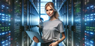 Caucasian female IT professional data