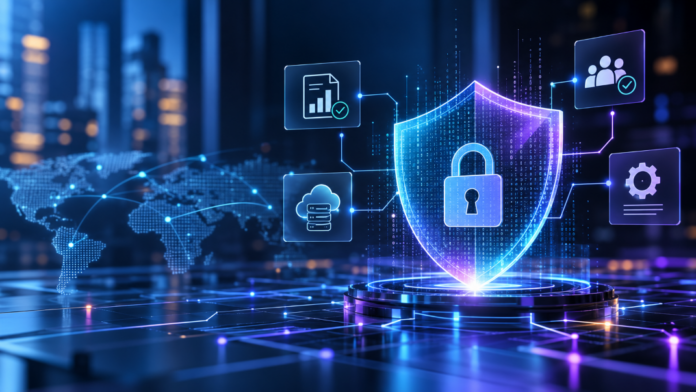 Futuristic-Holographic-Cybersecurity-Shield
