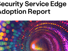 Colorful digital light tunnel symbolizing data flow