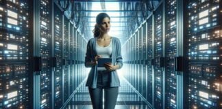 Behavioural economics of enterprise password management A cybersecurity specialist inspects data servers.