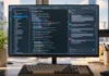 AI Agent Supply Chain Security: Unit 42 Finds 80% of Skills Deviate A large desktop monitor displays code and chat in a bright, sunlit modern office with a plant nearby.