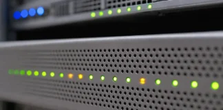 Close-up of a metal rack appliance faceplate