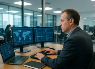Microsoft: Eight CISO Best Practices Tighten Token Reach Before Detections A man in a casual blazer sits at a desk with multiple computer screens