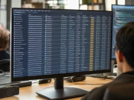 Cisco Talos: Agentic AI Attacks Are Loud by Choice, and Will Get Quieter A widescreen monitor displays a package-registry dashboard with dense rows of new package submissions in bright lighting.