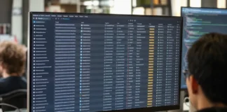 Cisco Talos: Agentic AI Attacks Are Loud by Choice, and Will Get Quieter A widescreen monitor displays a package-registry dashboard with dense rows of new package submissions in bright lighting.