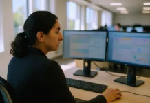 Three incident response metrics that actually predict program maturity A woman sits at a workstation with two monitors displaying