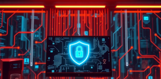 Below the Surface: The Iceberg of Known Vulnerabilities Cybersecurity shield on computer screen in data center