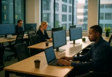 Cybersecurity Skills Gap Is Now the Top CISO Concern, SANS 2026 Workforce Report Finds Half-empty open-plan security operations workspace with three occupied desks.